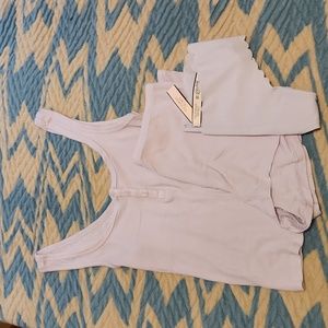 Victoria's Secret modal ribbed tank and short set with matching NWT thong XS